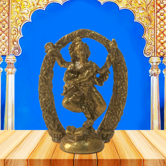 Brass Ganesha Small Round Kaman KBH08731