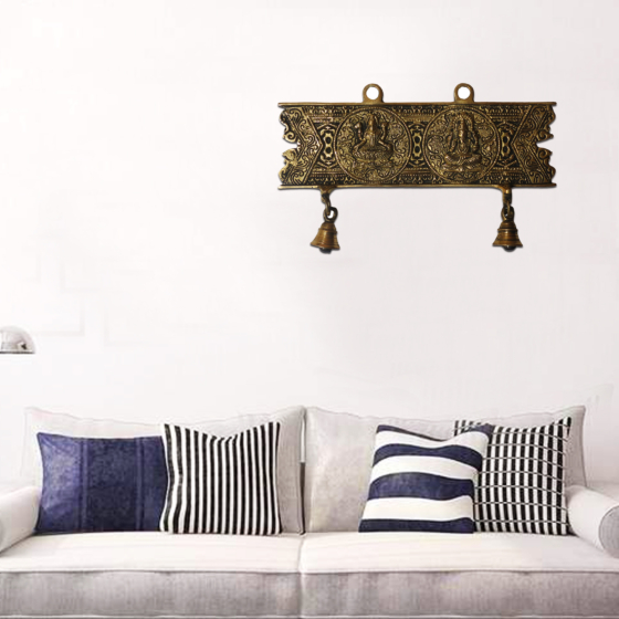 Brass Ganesha & lakshmi Wall Hanging KBH08787