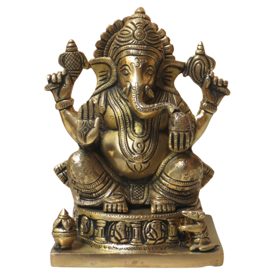 Brass Ashtavinayaka Ganesha statue 7 Inch KBH08790