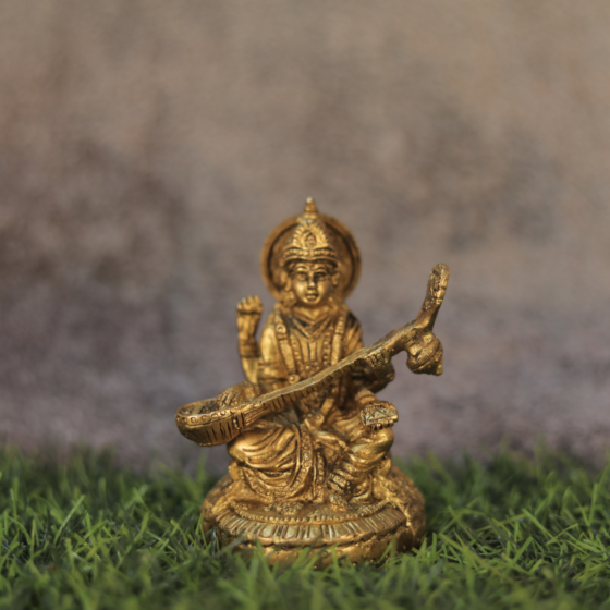Brass Saraswati 4 Inch KBH09074