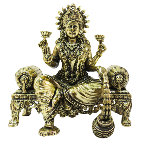 Brass Lakshmi Sitting On Sofa 4 Inch KBH09276