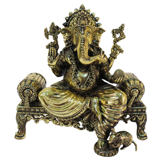 Brass Sofa Ganesha Idol  KBH09307