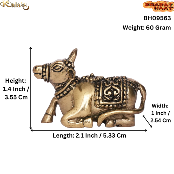 Brass Nandi Idol  2 Inch KBH09563
