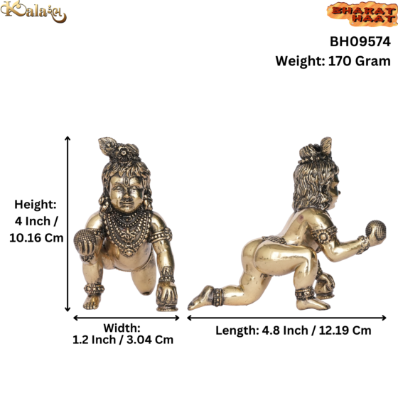 Brass Bal Krishna Idol KBH09574