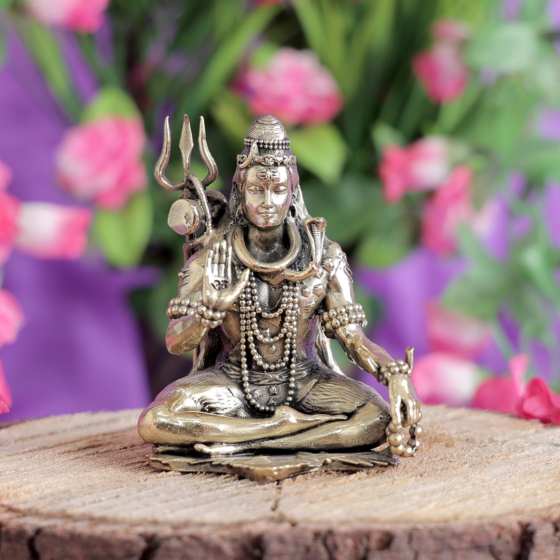 Lord Shiva Brass Statue for Home Temple, Puja Room & Spiritual Decor KBH09577