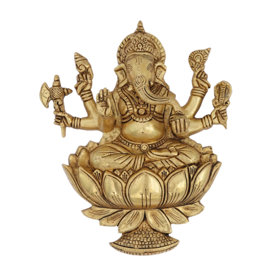 Brass Ganesha Wall Hanging 12 Inch KBH09589