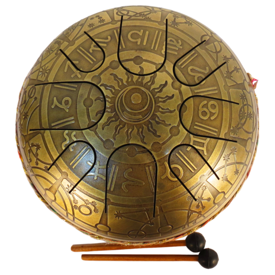 Brass Happy Drum with Carving KBH09621