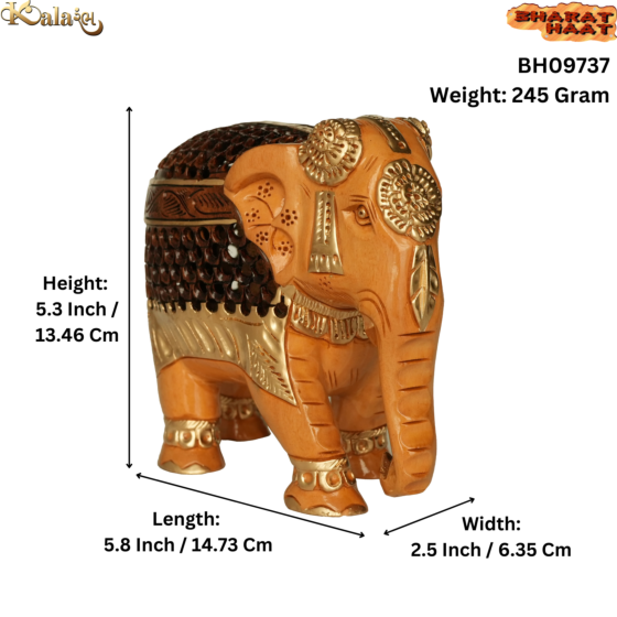 Wooden Elephant Figurine KBH09737