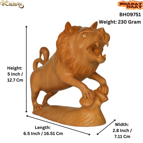 Wooden Lion Figurine KBH09751