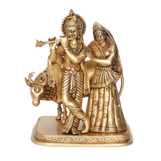 Brass Radha Krishna 10 Inch KBH09819