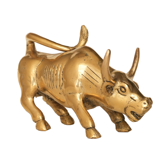 Brass Bull Statue  7 Inch KBH09872