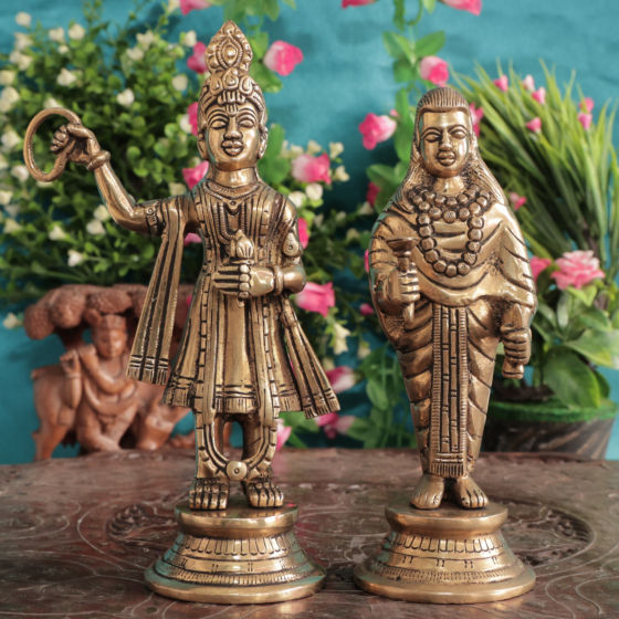 Brass Yamunaji Mahaprabhuji Idol for Home Temple BH09997