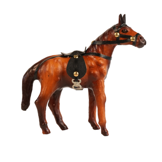 Handcrafted Leather Horse Figurine BH10084