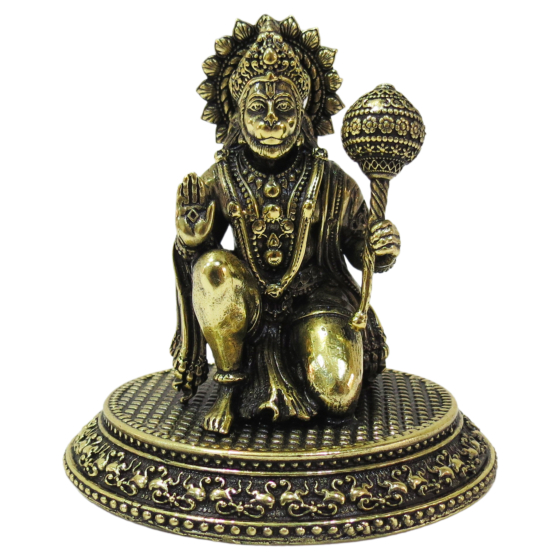 Brass Hanuman Idol Statue Small Bajrangbali Murti for Home Temple, Pooja Room & Spiritual Decor BH10253