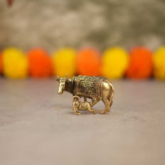Brass Cow & Calf statue KBH10254