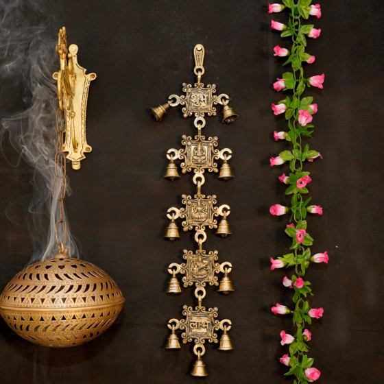 Brass Ganesh, Laxmi  bell 5 step 31 Inch KBH10279