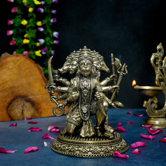 Brass Panchmukhi Hanuman Idol KBH10361