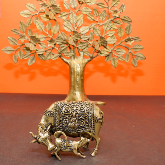 Brass Cow & Calf 3 Inch KBH10384