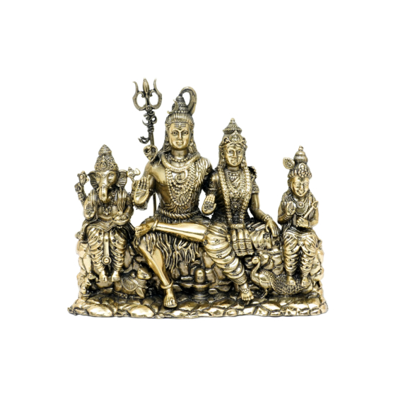 Brass Shiv Parivar Idol  5 Inch  KBH10389