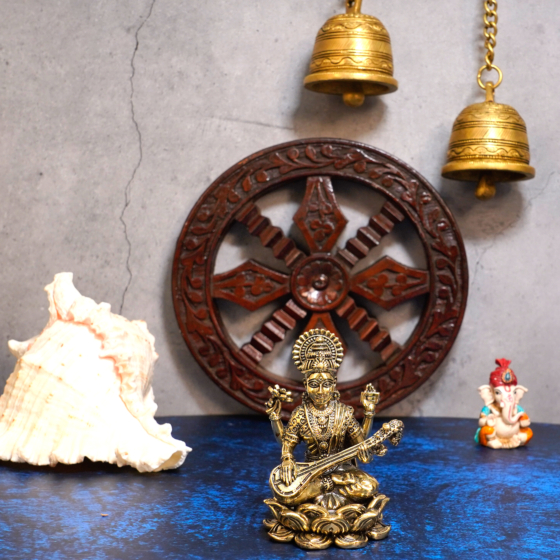 Brass saraswati 4 Inch KBH10500