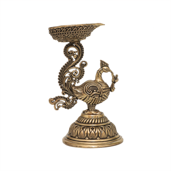 Brass Peacock Diya or Oil Lamp KBH10590