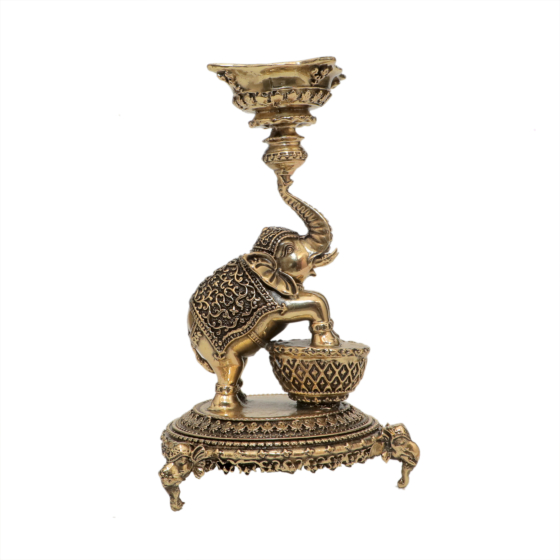 Brass Elephant Diya or Oil Lamp KBH10592