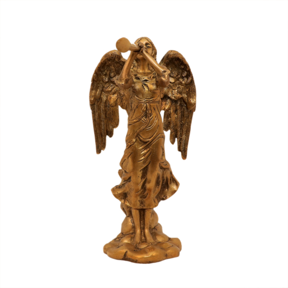 Brass Angel Blowing Horn Figurine KBH10615