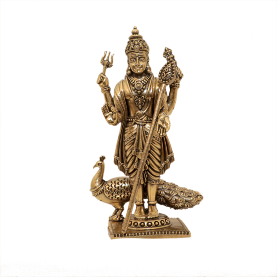 Brass Kartikeya Lord Murugan Idol KBH10659