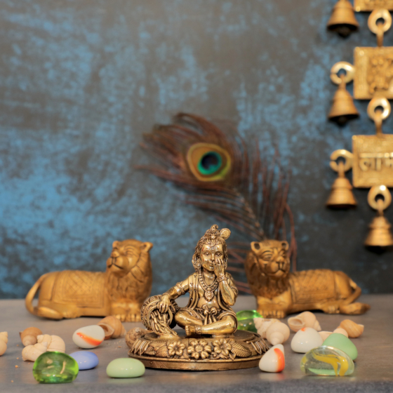 Brass Bal Krishna 3 Inch KBH10661