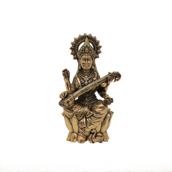Brass Saraswati Maa Idol 4 Inch  KBH10664