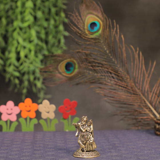 Brass Radha Krishna 3 Inch KBH10720