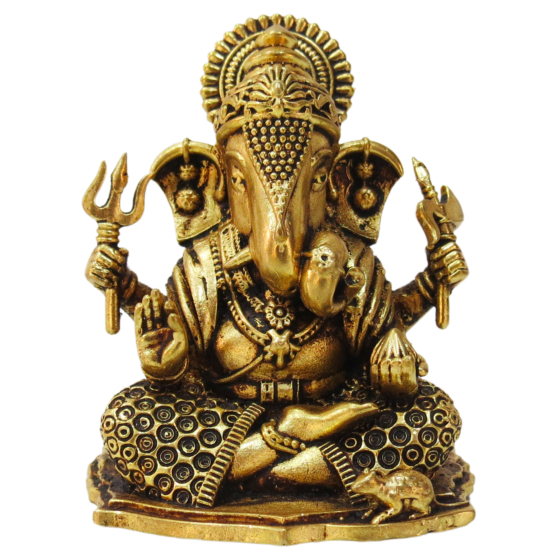 Brass Ganesha Idol  4 Inch KBH10772