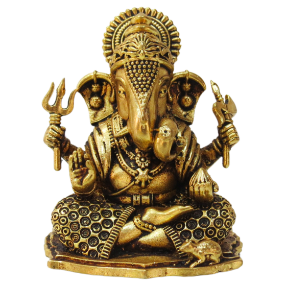 Brass Ganesha Idol  4 Inch KBH10772