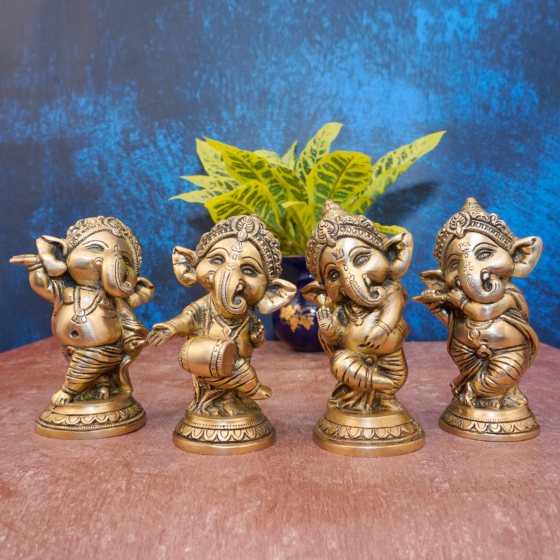 Brass Ganesha 5 Inch KBH10887