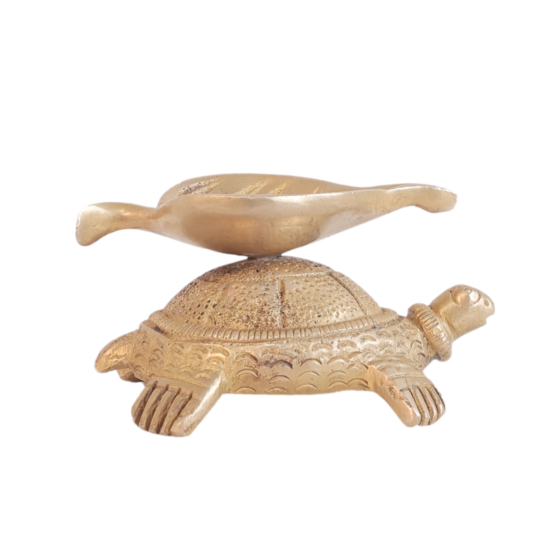 Brass Tortoise Diya or Oil Lamp KBH10931