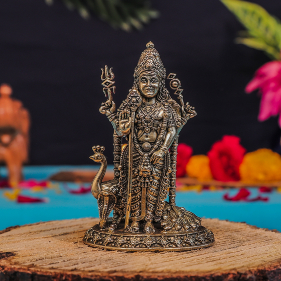 Brass Kartikeya Statue  KBH11156