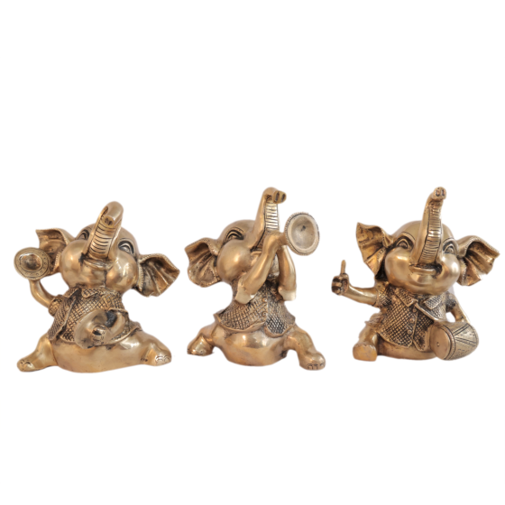 Brass Elephant Set of 3, 7 Inch KBH11191