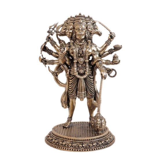 Brass Panchmukhi Hanuman Statue , 6 Inch  KBH11250