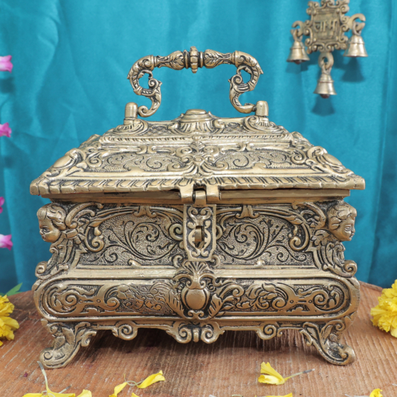 Brass Handcrafted Jewellery Box BH11274