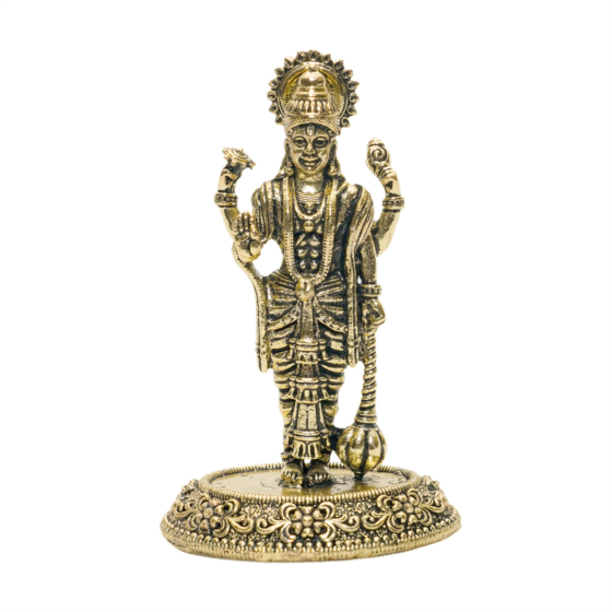 Lord Vishnu Brass Murti for Home Temple, Puja Room & Spiritual Decor BH11326