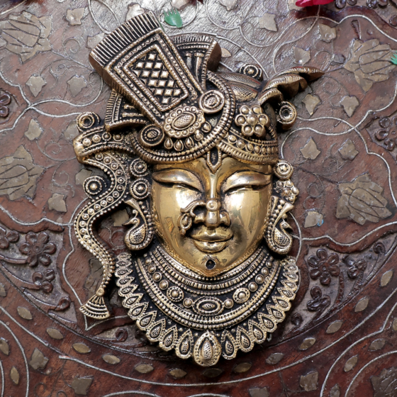 Brass Shreenathji Wall Hanging for Home Temple & Decor BH11390