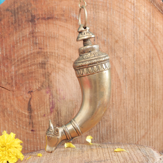 Brass Gomukhi Shringi 12 inch KBH11472