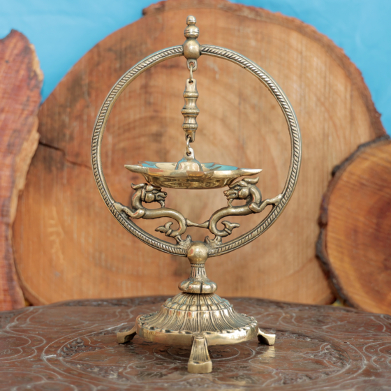 Handmade Brass Diya Height | 10 Inch | KBH11525
