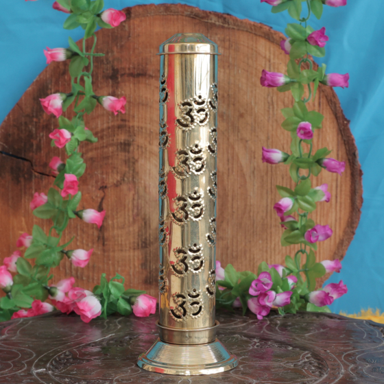 Brass Agarbathi Stand Design Om Incense Sticks Holder KBH11555
