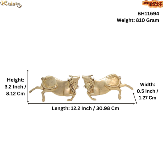 Brass Cow Pair wall hanging KBH11694