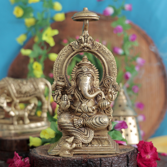 Brass Ganesha Statue KBH11706