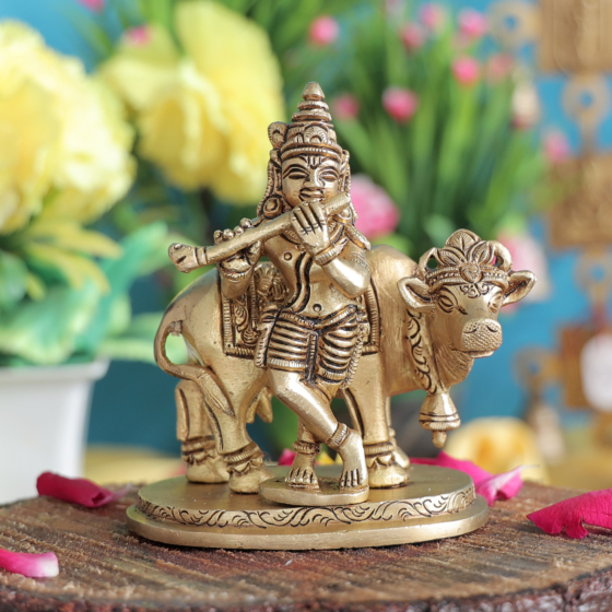 Brass Krishna Idol KBH11744