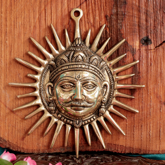 Decorative Brass Surya Face Wall Hanging BH12064