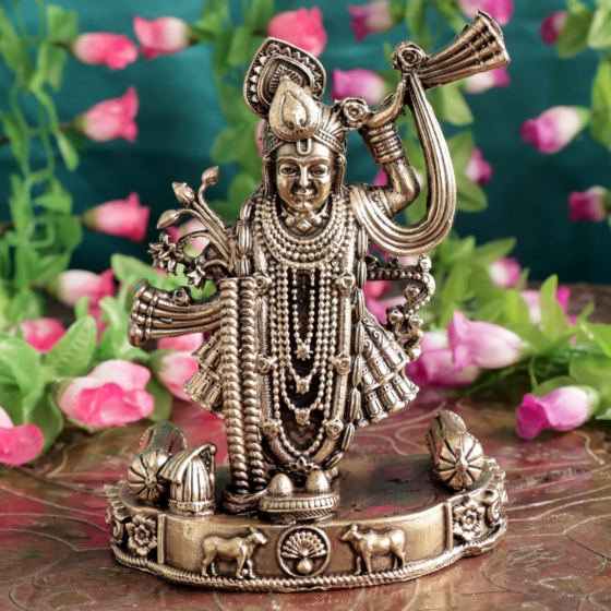 Lord Shrinathji Brass Murti for Home Temple BH12073