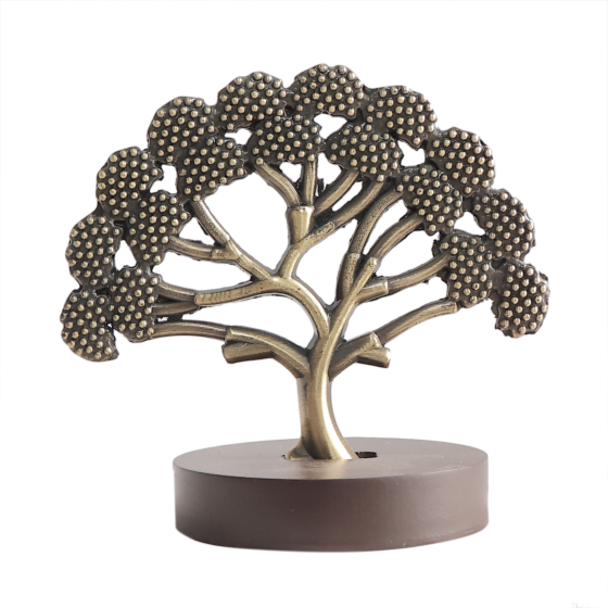 White Metal Banyan Tree Showpiece BH12316
